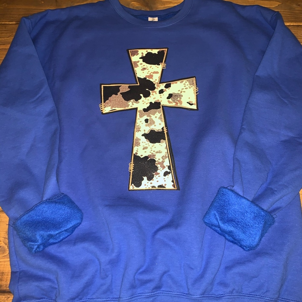 Cow Hide Cross Pullover